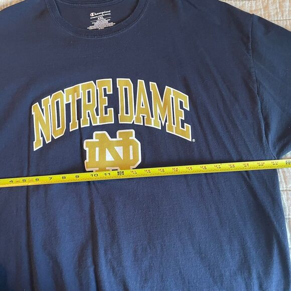 NOTRE DAME FIGHTING IRISH T Shirt Men’s MEDIUM CHAMPION Blue Classic Logo - Picture 5 of 9